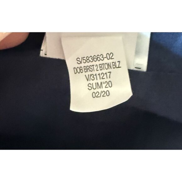 BANANA REPUBLIC Boyfriend Fit Linen Blend Blazer 6 Double Breasted Blue Nautical - Picture 14 of 15